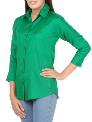 green viscose regular shirt - 13830135 - Standard Image - 2