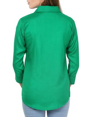 green viscose regular shirt - 13830135 - Standard Image - 3