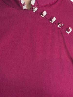 maroon cotton solid straight kurta - 13833811 - Standard Image - 4