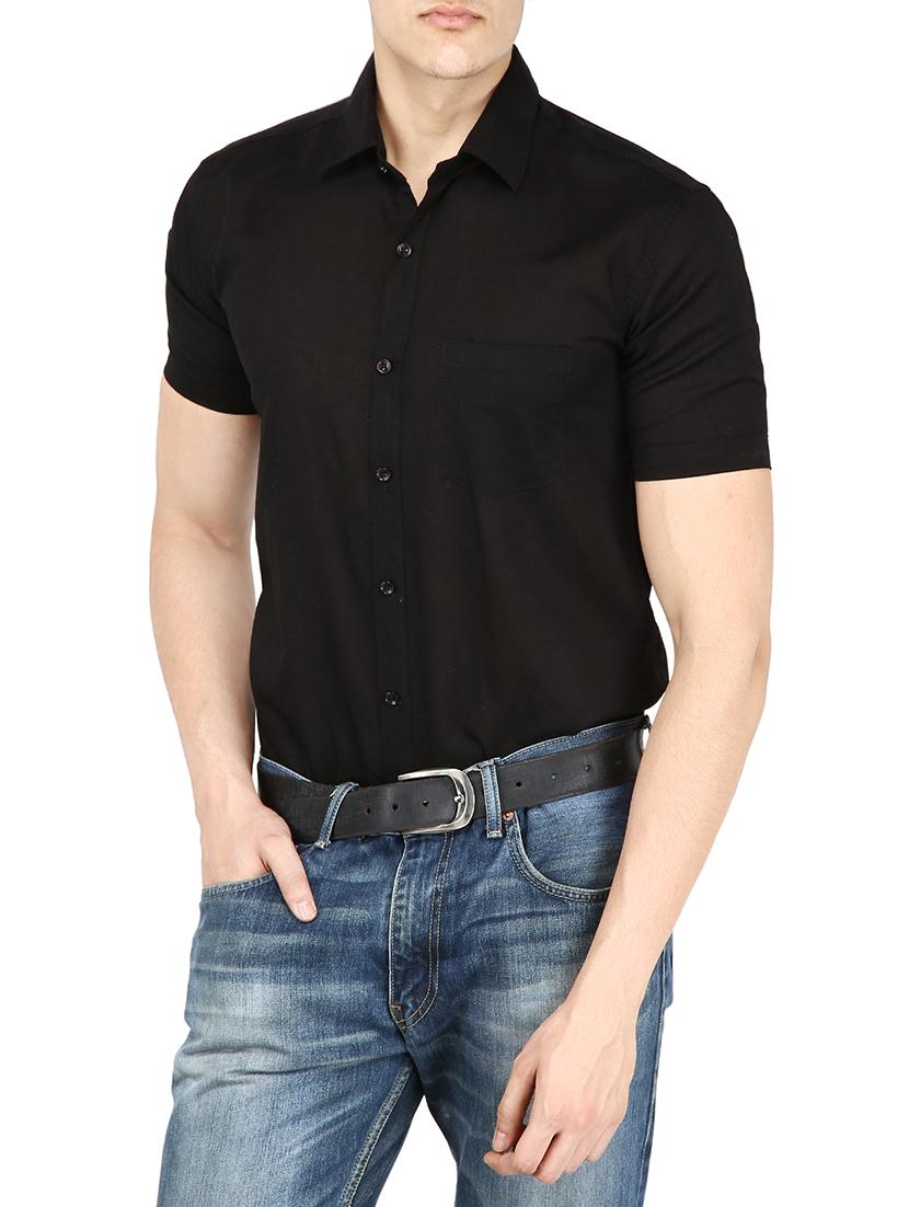 black linen casual shirt - 13833871 - Zoom Image - 1
