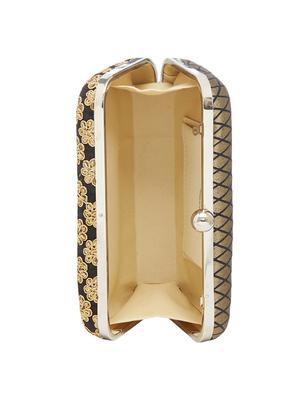 black silk structured clutch - 13835135 - Standard Image - 3