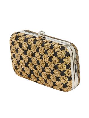 black silk structured clutch - 13835135 - Standard Image - 4