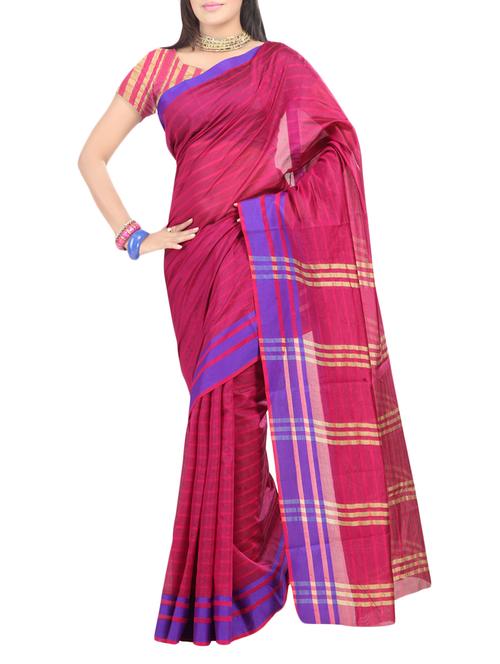 pink silk printed saree with blouse - 13836688 - Standard Image - 1