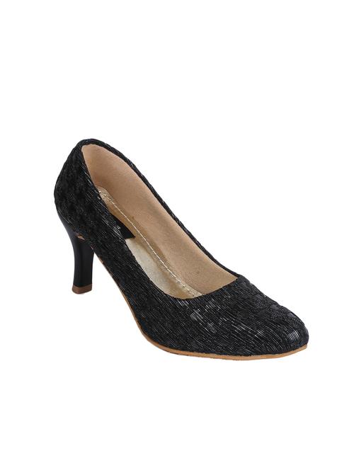 black leatherette slip on pumps - 13837142 -  Standard Image - 0