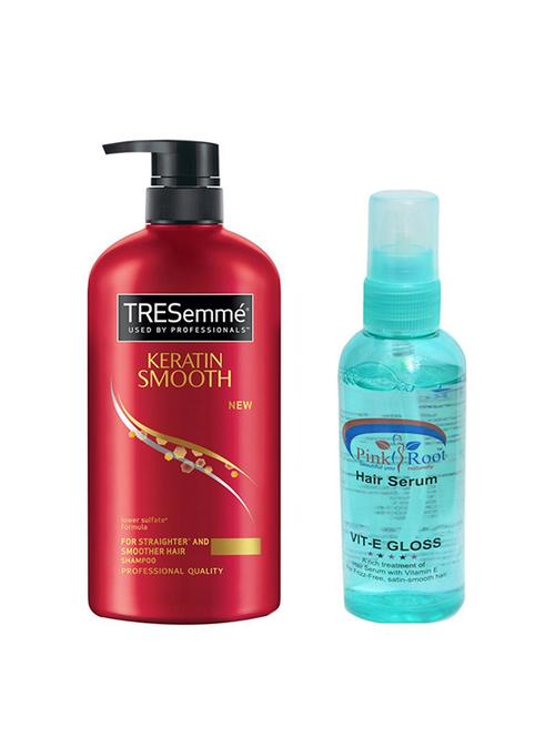 tresemme keratin smooth shampoo 580ml with pink root hair serum 100ml - 13837652 - Standard Image - 1