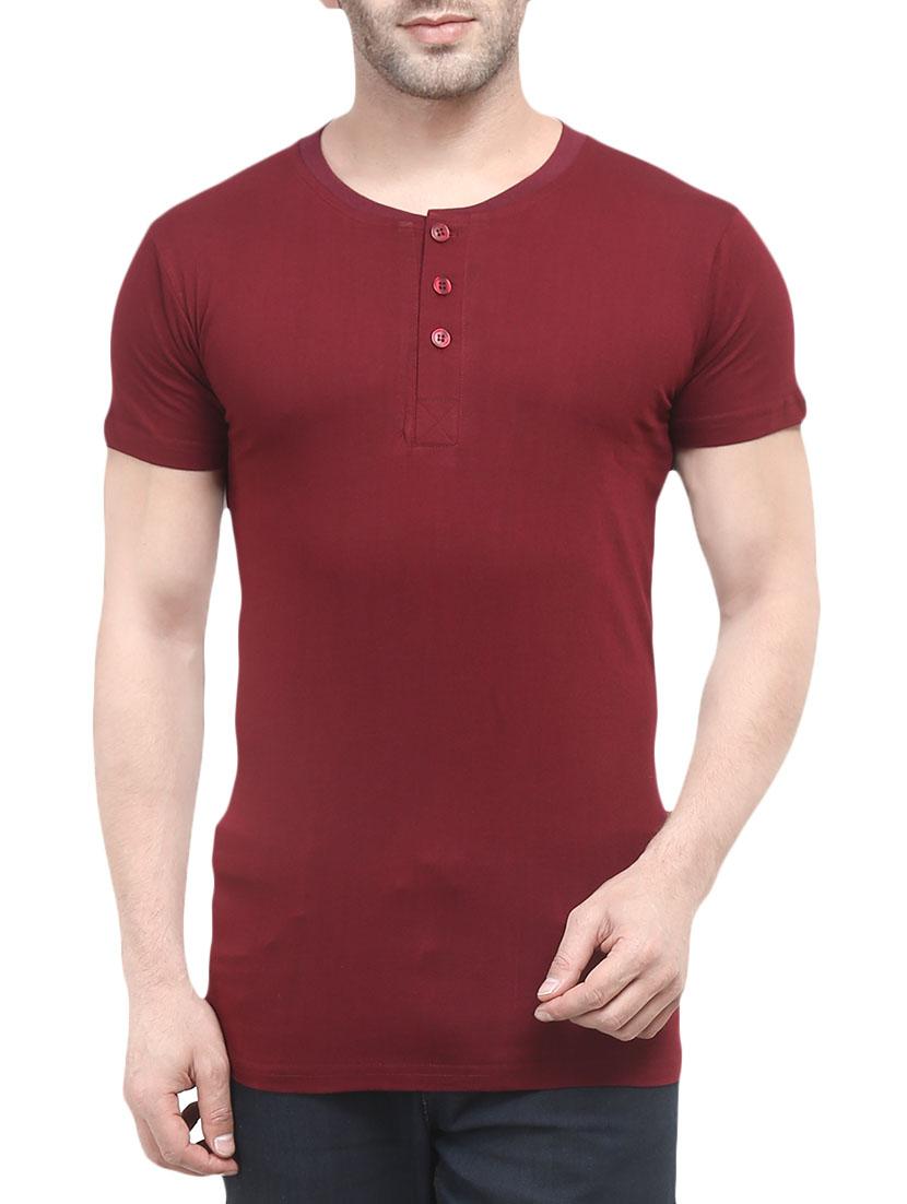 maroon cotton t-shirt - 13839391 - Zoom Image - 1