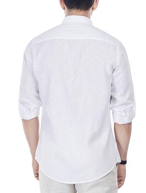 white linen casual shirt - 13842608 - Standard Image - 3