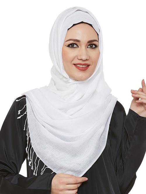 momin libas white jersey scarf - 13847551 -  Standard Image - 0