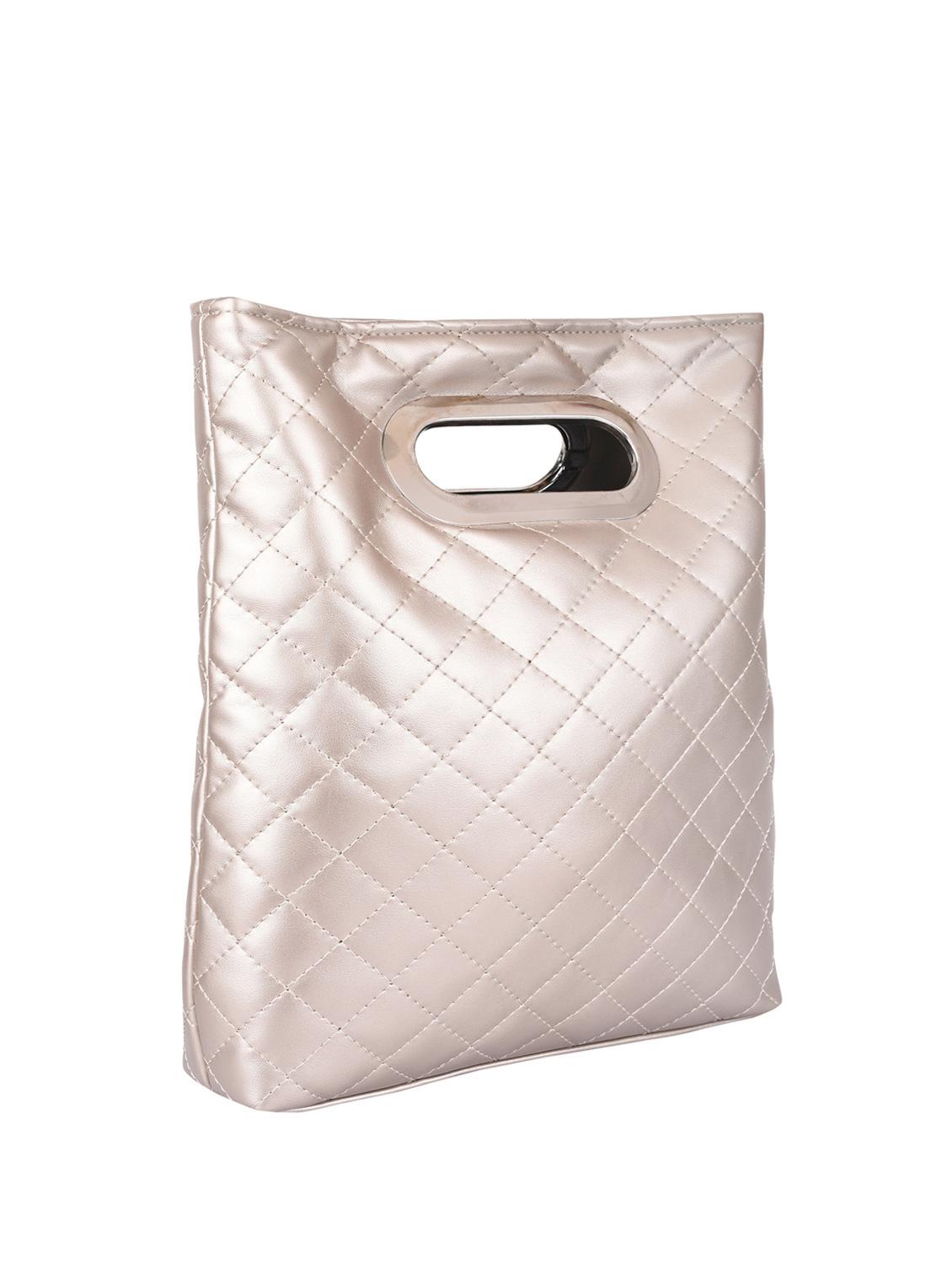 metallic leatherette regular handbag - 13849411 - Zoom Image - 4