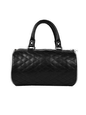 black leatherette duffel handbag - 13849420 - Standard Image - 2
