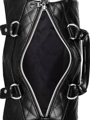 black leatherette duffel handbag - 13849420 - Standard Image - 3