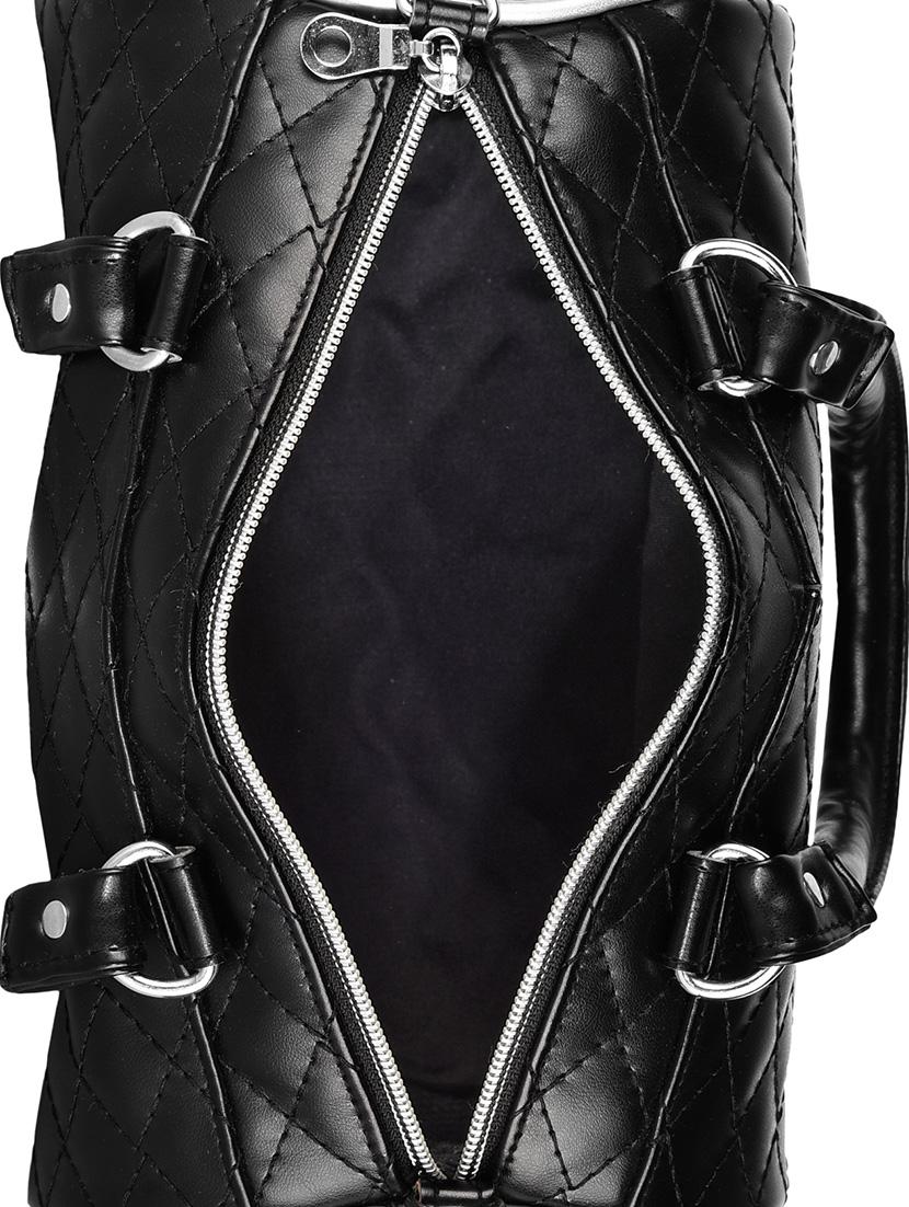 black leatherette duffel handbag - 13849420 - Zoom Image - 3