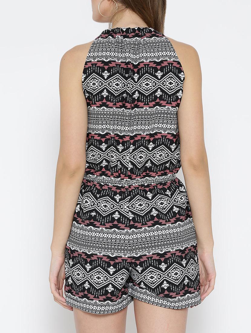 black printed rayon jumpsuit - 13852042 - Zoom Image - 3