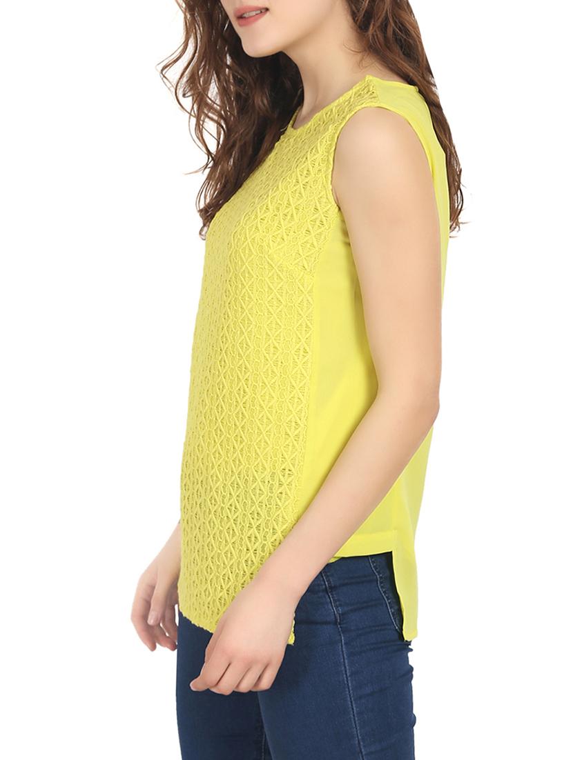 yellow lace straight top - 13853786 - Zoom Image - 2