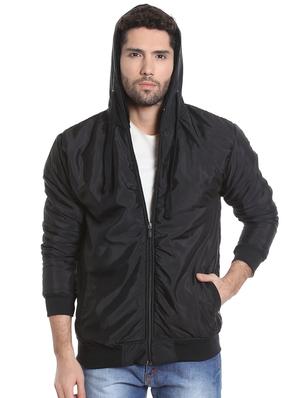 black solid casual jacket - 13855331 - Standard Image - 2