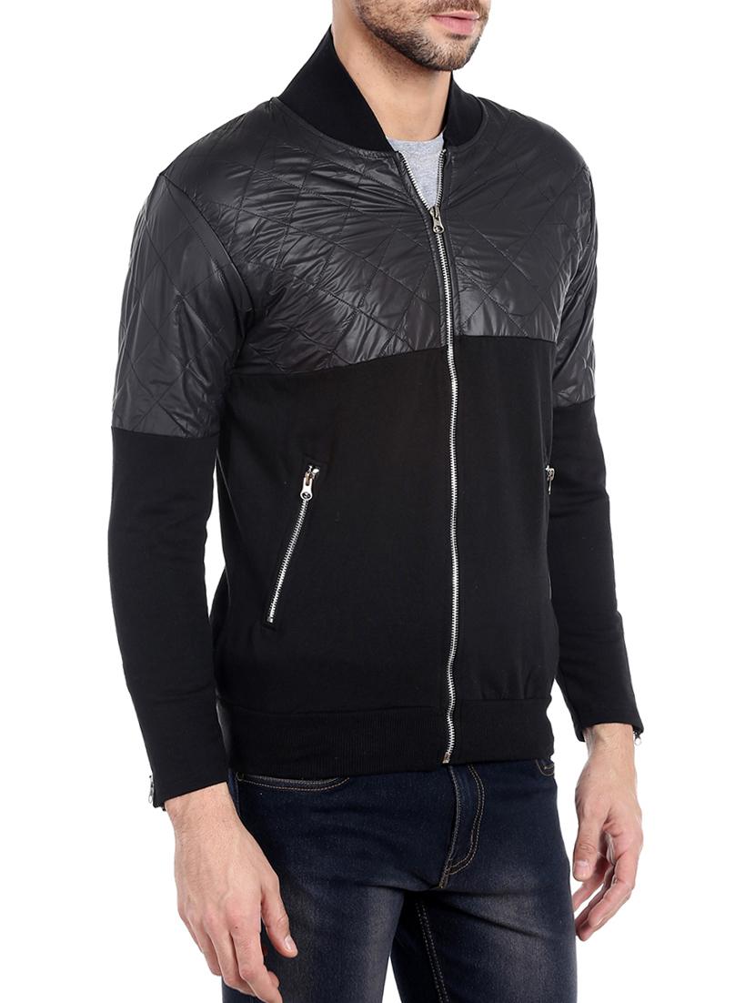 black color block casual jacket - 13855339 - Zoom Image - 2