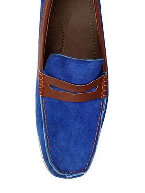 blue suede slip on loafers - 13855969 - Standard Image - 4