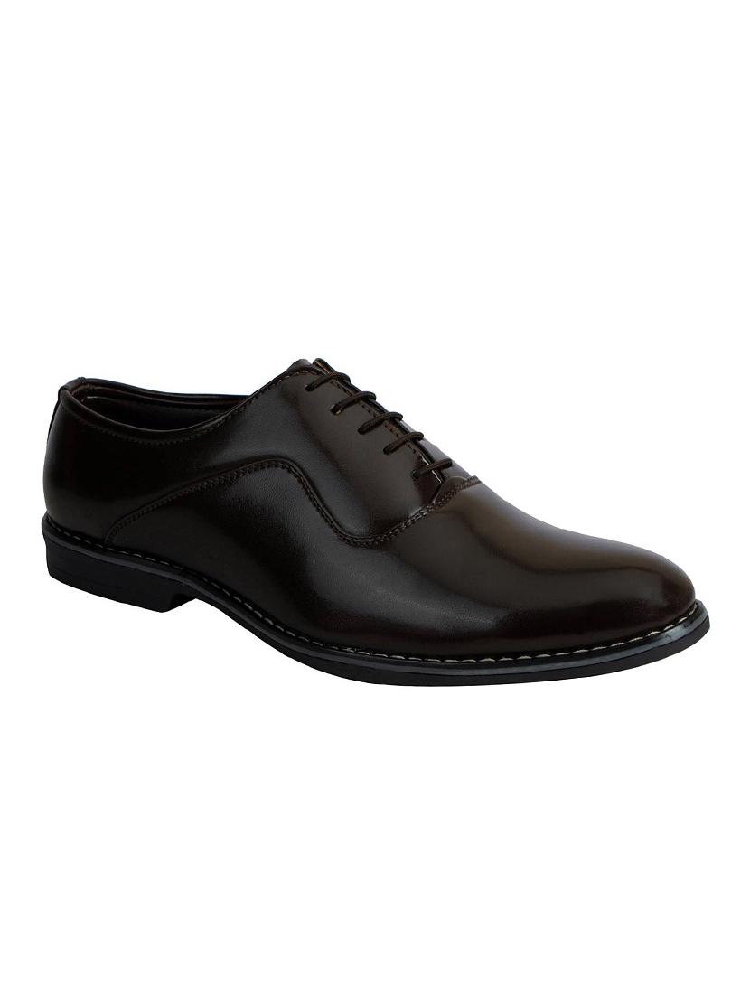 brown leather laceup oxfords - 13856061 - Zoom Image - 1