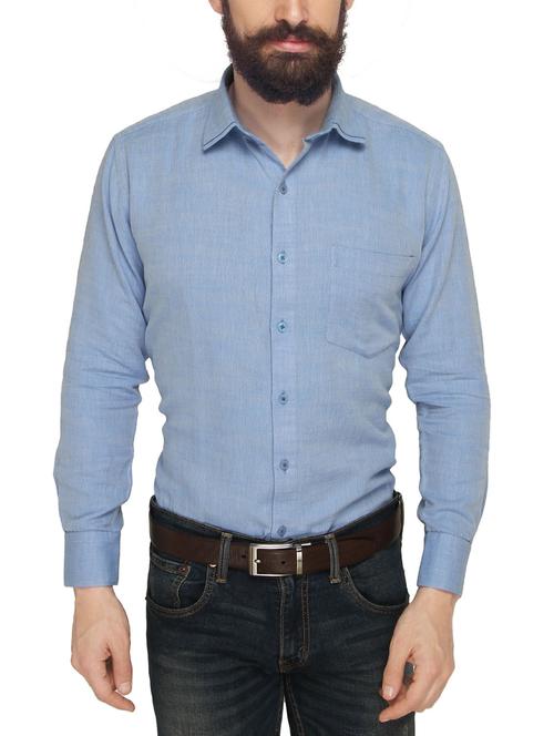 blue cotton casual shirt - 13860655 -  Standard Image - 0