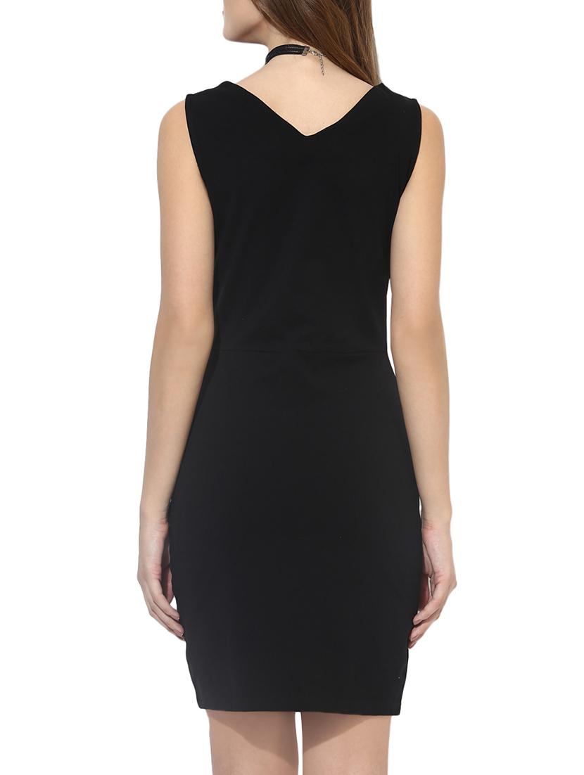 side slit knitted bodycon dress - 13861414 - Zoom Image - 4