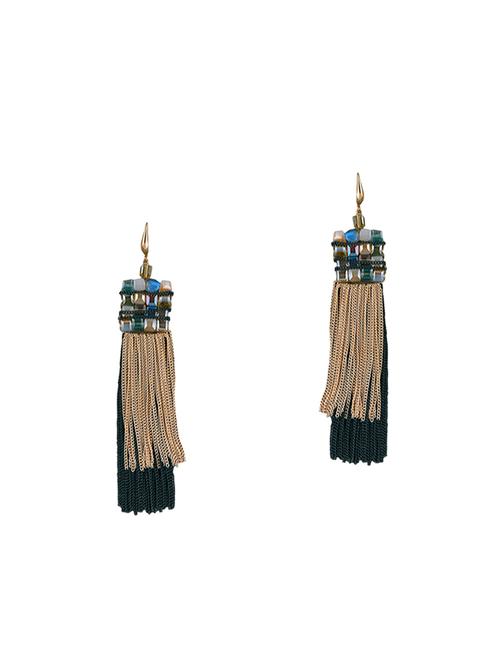 black metal drop earrings - 13862842 - Very Small Image - 1