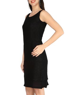 round neck laced sheath dress - 13864530 - Standard Image - 2