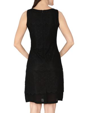 round neck laced sheath dress - 13864530 - Standard Image - 3
