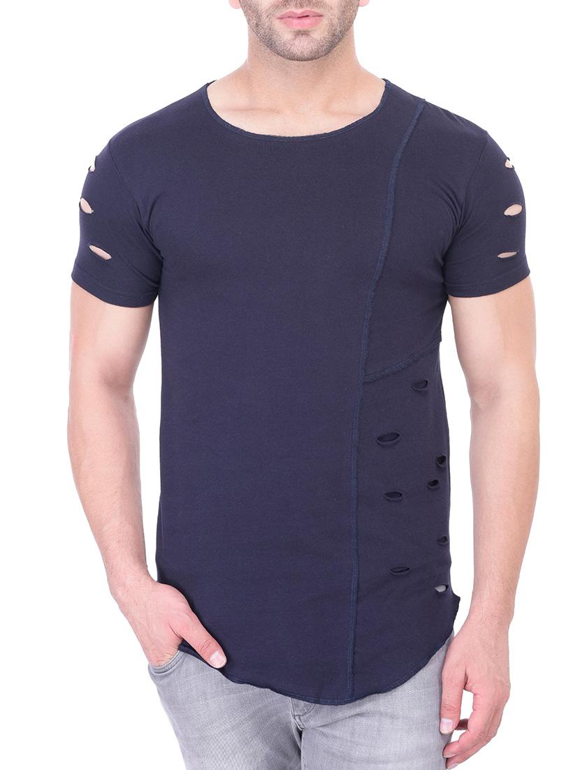 navy blue cotton t-shirt - 13865345 - Zoom Image - 1