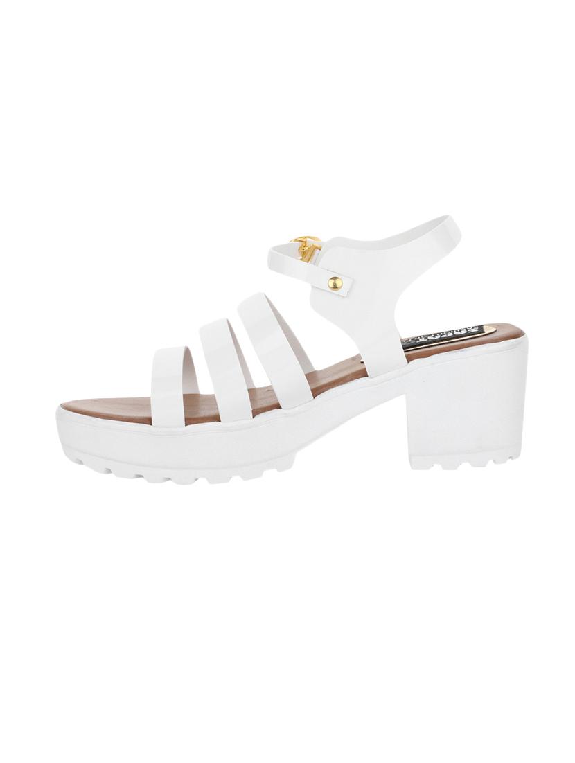 white patent leather ankle strap sandals - 13868075 - Zoom Image - 2