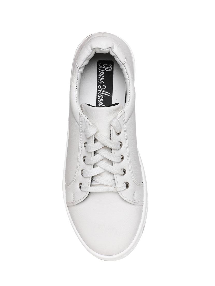 white faux leather laceup sneakers - 13869239 - Zoom Image - 4