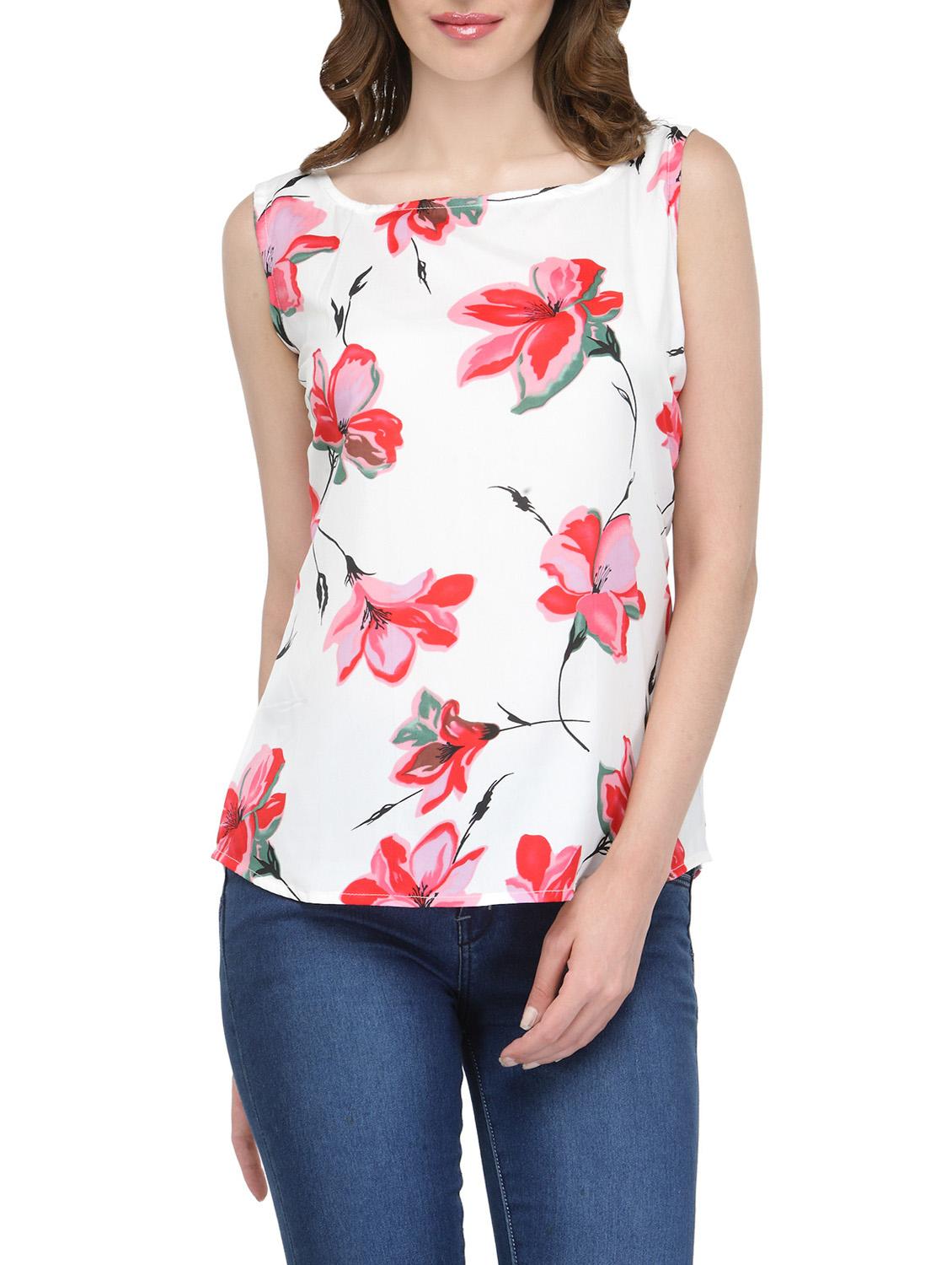 white crepe top - 13876925 - Zoom Image - 1