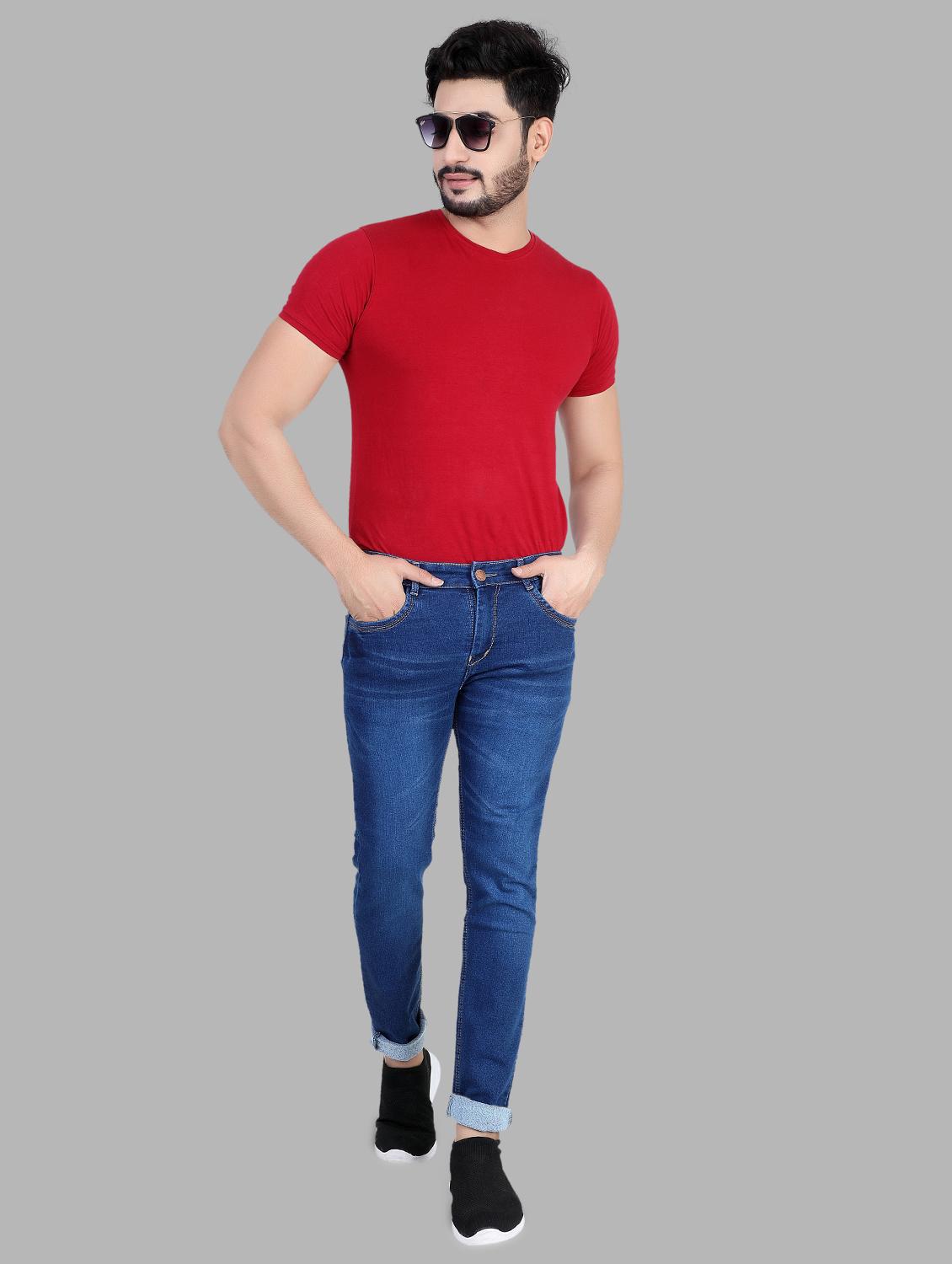 blue denim heavy washed jeans - 13877711 - Zoom Image - 4