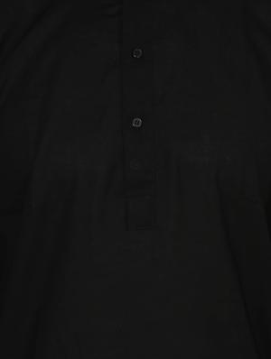 solid black cotton kurta - 13882664 - Standard Image - 5