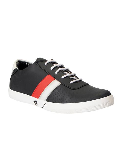black leatherette lace up sneaker - 13890155 - Very Small Image - 1