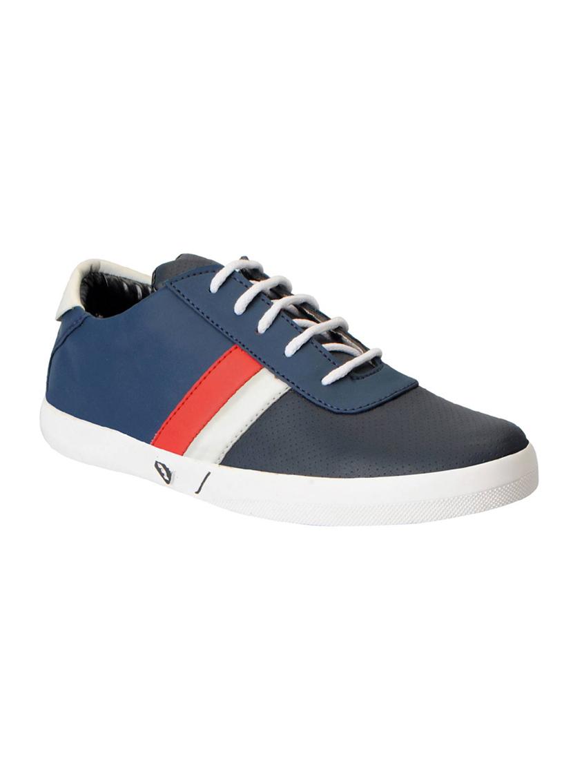 blue leatherette lace up sneaker - 13890156 - Zoom Image - 1