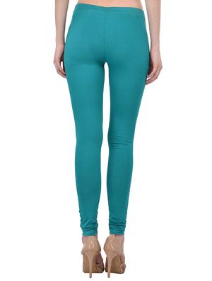 green cotton lycra leggings - 13891092 - Standard Image - 3