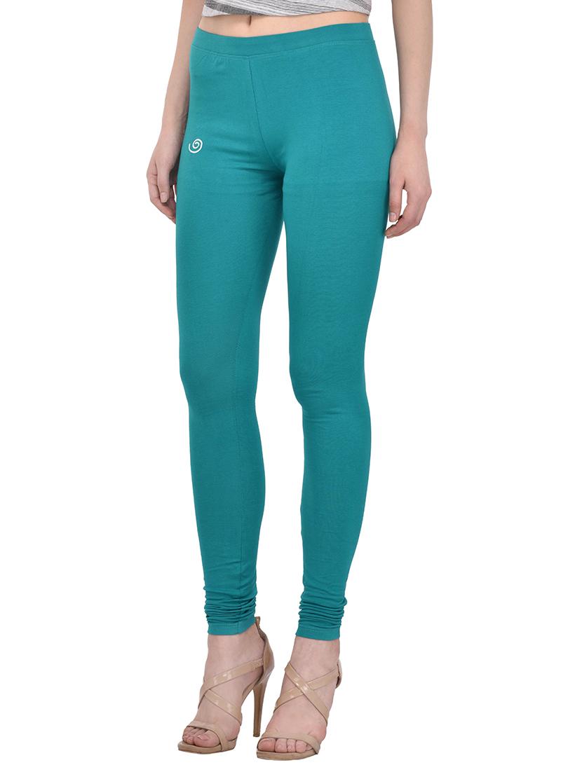 green cotton lycra leggings - 13891092 - Zoom Image - 2