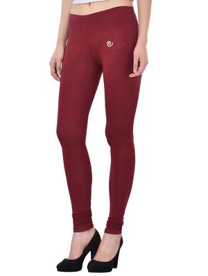 maroon cotton lycra legging - 13891097 - Standard Image - 2