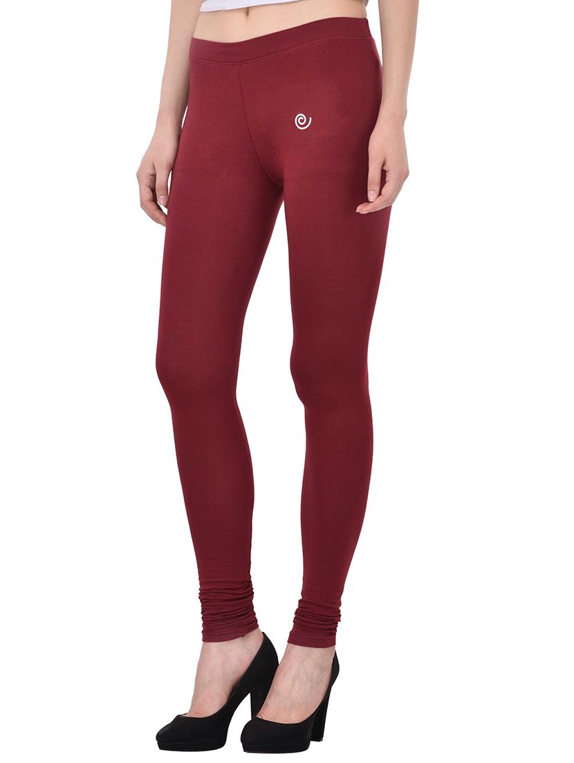 maroon cotton lycra legging - 13891097 - Zoom Image - 2
