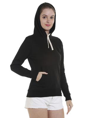 hooded neck solid sweatshirt - 13892802 - Standard Image - 2