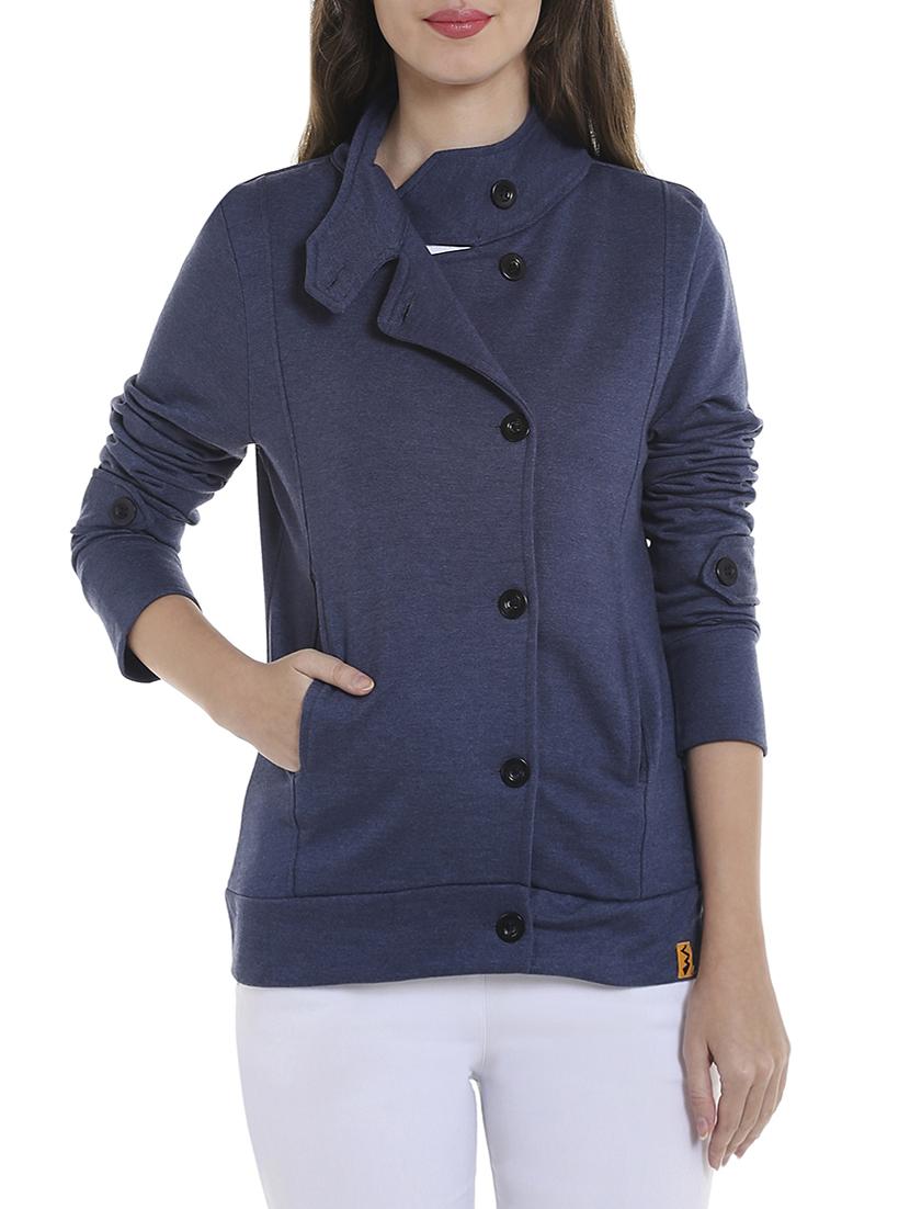 solid blue cotton jacket - 13892826 - Zoom Image - 1