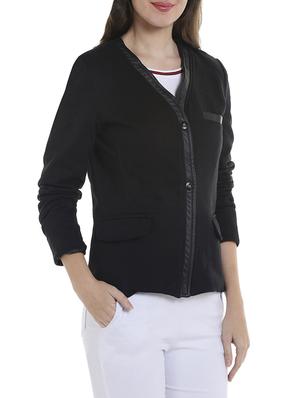 solid black cotton blazer - 13892828 - Standard Image - 2