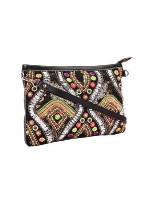 multi colored canvas regular sling bag - 13893749 - Standard Image - 4