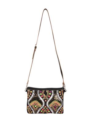 multi colored canvas regular sling bag - 13893749 - Standard Image - 5