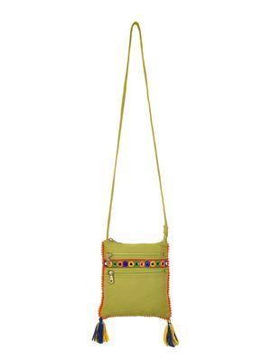 green canvas regular sling bag - 13893754 - Standard Image - 5