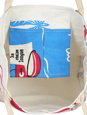 white canvas printed shopping bag - 13897372 - Standard Image - 3