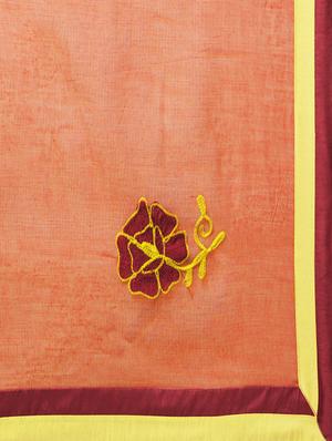 orange cotton kota doria saree with blouse - 13901014 - Standard Image - 3