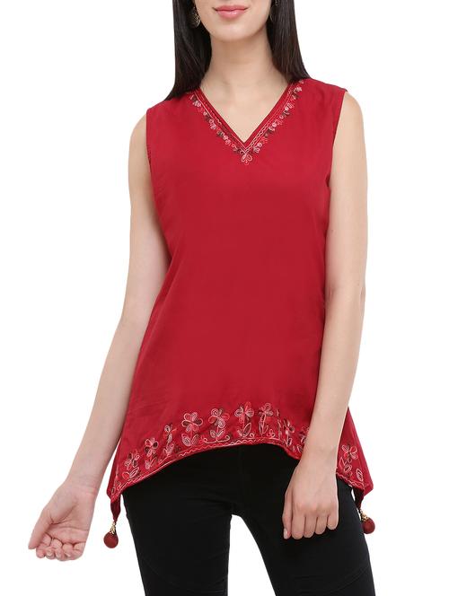 kaanchie nanggia red cotton top - 13901132 - Very Small Image - 1