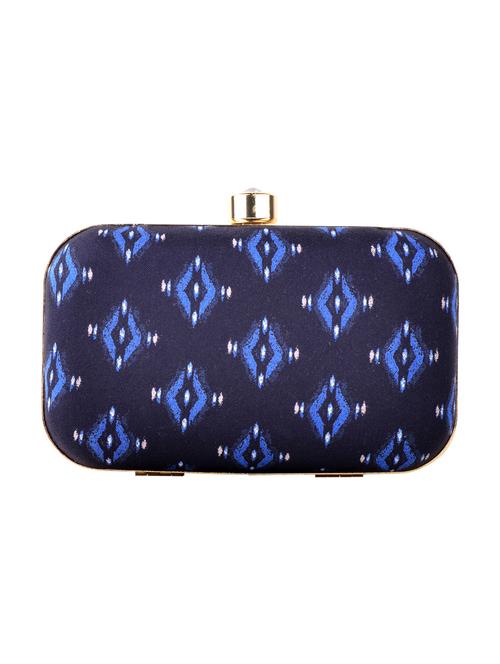 blue cotton box clutch - 13902120 - Standard Image - 1