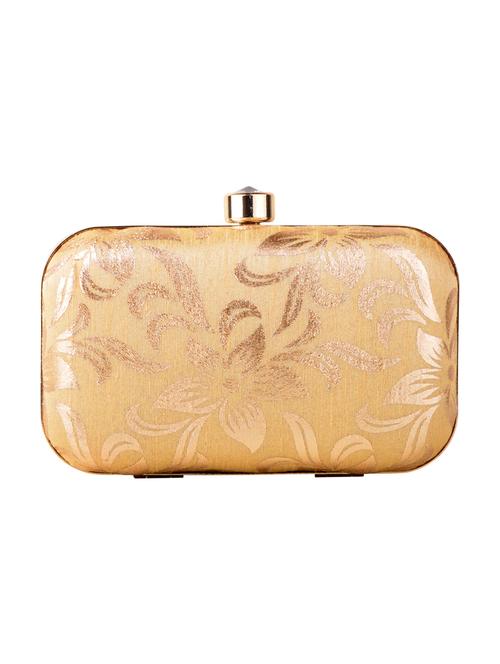 gold cotton box clutch - 13902121 - Standard Image - 1